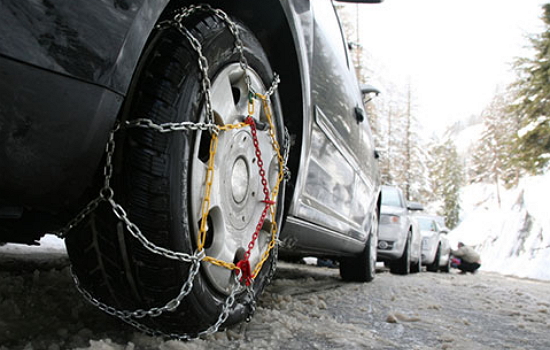 Chains on the tires