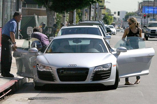 Diana Agron in a super sporty Audi R8